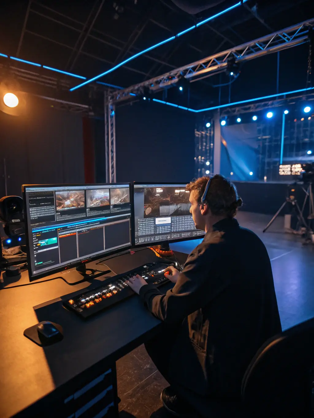 A video editor using AI-powered tools to enhance and create videos, demonstrating the video creation skills taught in the AI Class course.